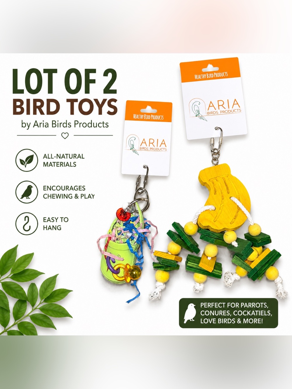 Aria Birds Products Bird Toy Lot of 2 nwt